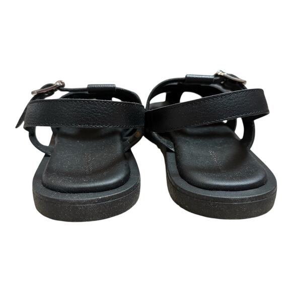 Free People Flora Fisherman Sandal Black Leather Made In Italy Women Size 9 NEW - Picture 7 of 9